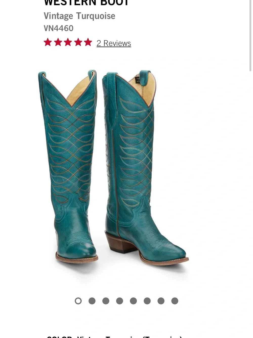 Justin Boots Vintage Turquoise Over-the-Knee Western Boots
